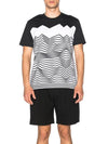 Zigzag intarsia printing t shirt navy BJT72I A539S 1118 - NEIL BARRETT - BALAAN 3