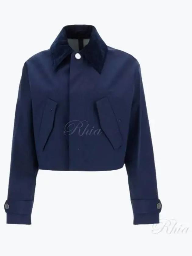 Flap Pocket Cropped Jacket Navy - AMI - BALAAN 2