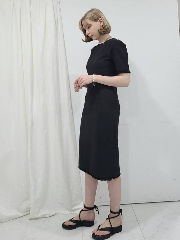 e Women's Pintuck Linen Midi Dress Black - PRETONE - BALAAN 4