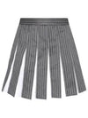 RWB Tab Wool Mini Mini Pleated Skirt Grey - THOM BROWNE - BALAAN 2