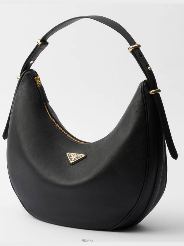 Large Leather Shoulder Bag Black - PRADA - BALAAN 3