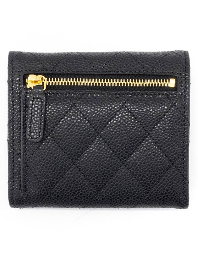 Classic small caviar flap wallet black gold AP0231 - CHANEL - BALAAN 2
