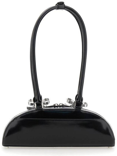 Black Shoulder Bag With Rounded Design And Bows On The Front In Leather  Woman - SELF PORTRAIT - BALAAN 2