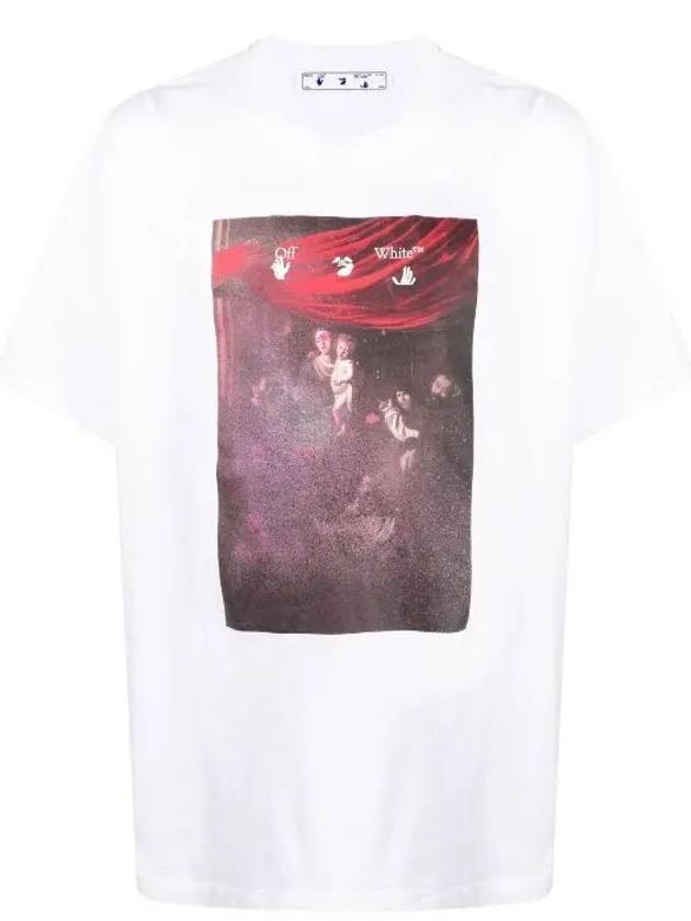 Men's Spray Caravaggio Short Sleeve T-Shirt White - OFF WHITE - BALAAN 3