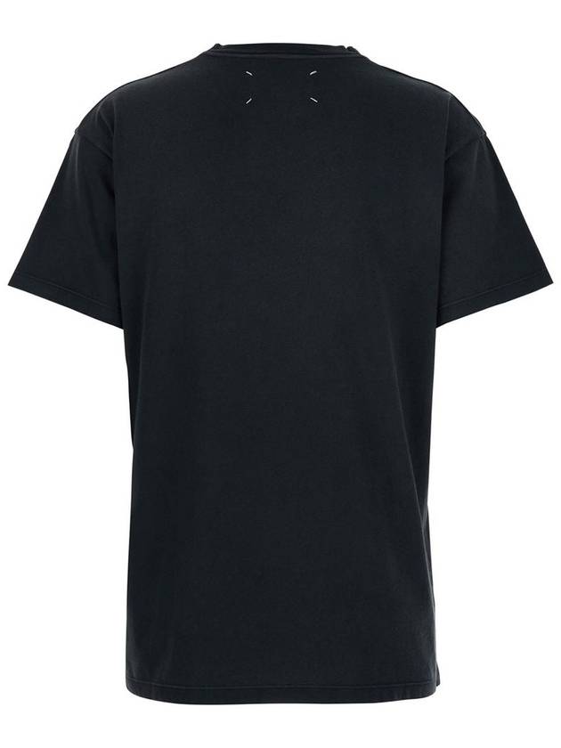 Logo Print Cotton Short Sleeve T-Shirt Black - MAISON MARGIELA - BALAAN 3