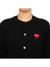 Red Heart Wappen Knit Cardigan Black - COMME DES GARCONS PLAY - BALAAN 7