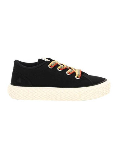 Curbies Cotton Canvas Low Top Sneakers Black - LANVIN - BALAAN 1