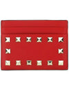 Rockstud Card Wallet Red - VALENTINO - BALAAN.