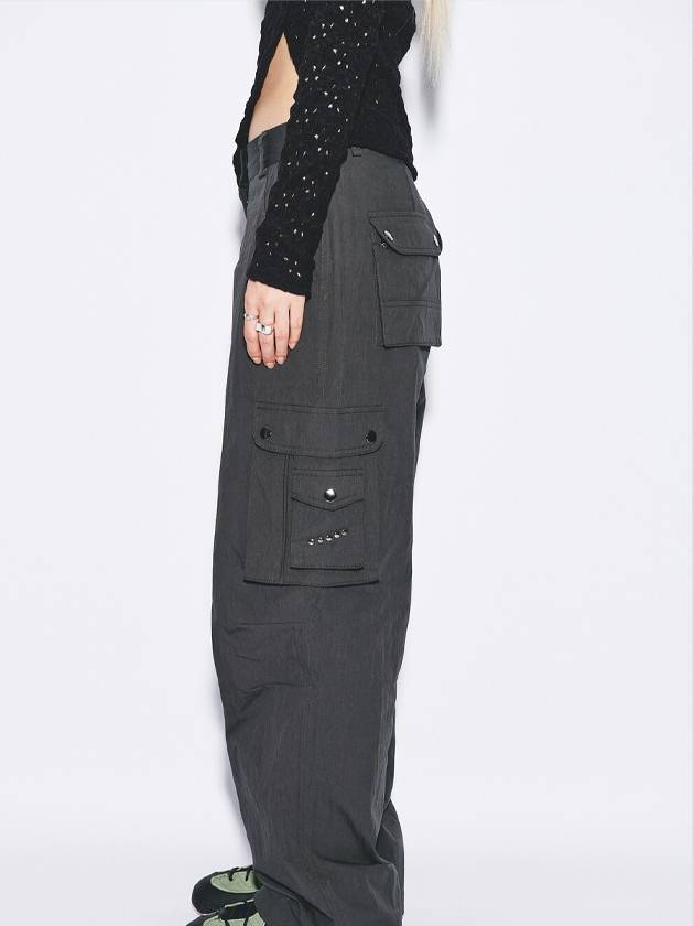 Eyelet Cargo Pants Charcoal - GYEOL - BALAAN 2