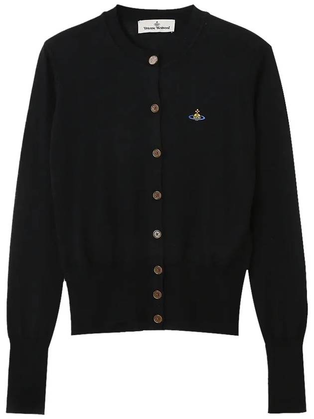 Bea Logo Wool Cardigan Black - VIVIENNE WESTWOOD - BALAAN 6