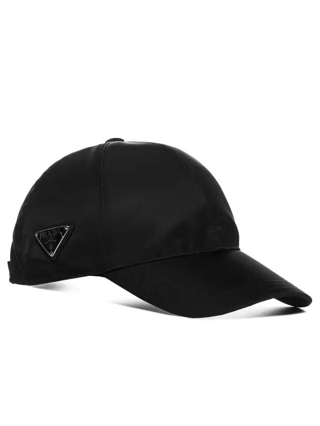 Re-Nylon Triangle Logo Baseball Cap Black - PRADA - BALAAN 3