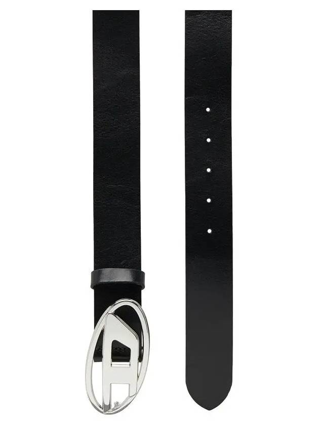 B 1DR D Logo Buckle Leather Belt Black - DIESEL - BALAAN 3