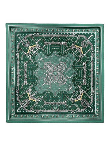 Eperon D'Or Bandana 55 Muffler Green - HERMES - BALAAN 1