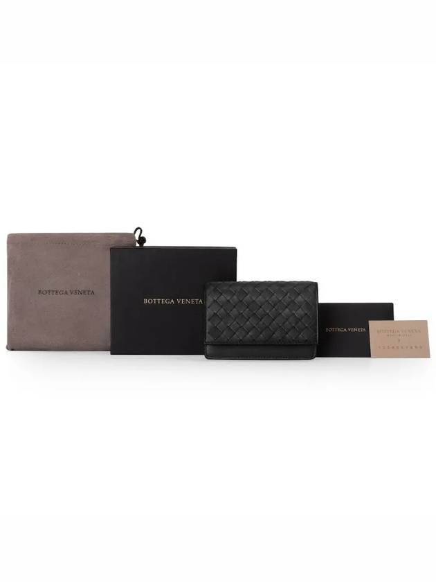 Intrecciato Flap Business Card Wallet Black - BOTTEGA VENETA - BALAAN 4