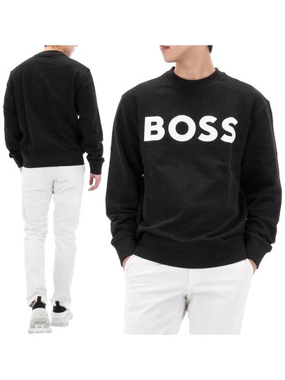 Logo Print Relax Fit Sweatshirt Black - HUGO BOSS - BALAAN 2