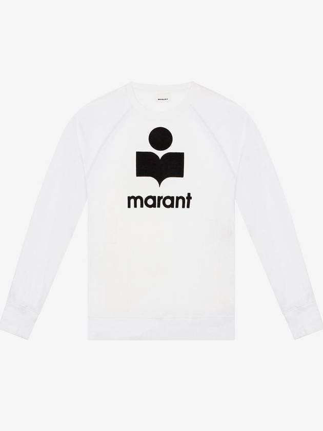 Kieffer Logo Print Linen Long Sleeve T-Shirt White - ISABEL MARANT - BALAAN 2