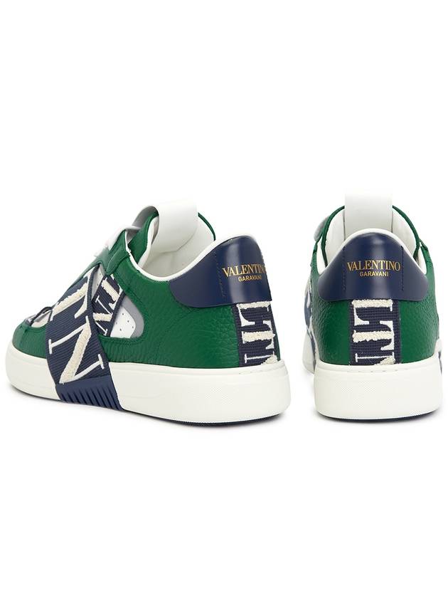 Men's VLTN Logo Low Top Sneakers Green - VALENTINO - BALAAN 7