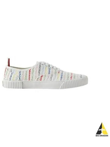 Trimmed tweed sneakers white MFD201A F0262 - THOM BROWNE - BALAAN 1