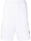 Logo Patch Pocket Banding Bermuda Shorts White - STONE ISLAND - BALAAN.
