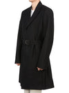 logo buckle wool single coat black - DIOR - BALAAN.