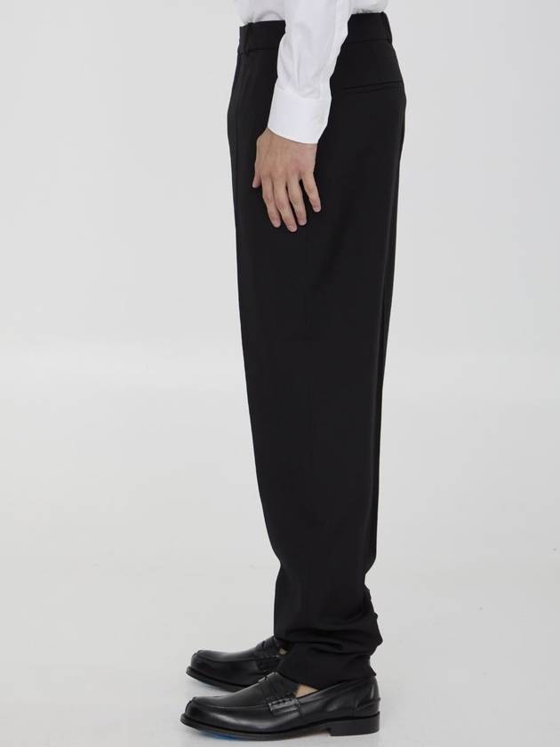 Wool Gabardine Trousers - SAINT LAURENT - BALAAN 3