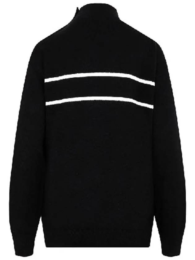 23FW logo line neck button knit black 9F000 11 M1131 999 - MONCLER - BALAAN 3