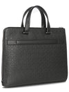 Embossed Calfskin Gancini Brief Case Black - SALVATORE FERRAGAMO - BALAAN 4