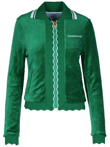 Casablanca 'Track' Green Cotton Blend Sweatshirt - CASABLANCA - BALAAN 1