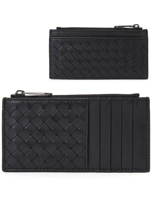 Intrecciato Zipper Card Wallet Black - BOTTEGA VENETA - BALAAN 2