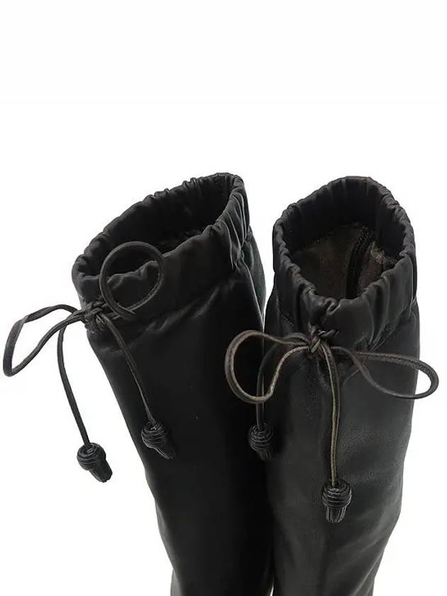 YSL Mouth Brown Leather String Women s Long Boots - SAINT LAURENT - BALAAN 4