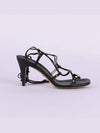 Interlocking G Strappy Sandal Heels Black - GUCCI - BALAAN 3