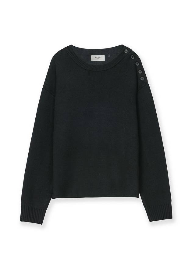 Round Neck Sailor Knit Top Black - ROLLING STUDIOS - BALAAN 1