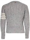 Donegal Twist Cable 4-Bar Classic Crewneck Knit Top Light Grey - THOM BROWNE - BALAAN 4