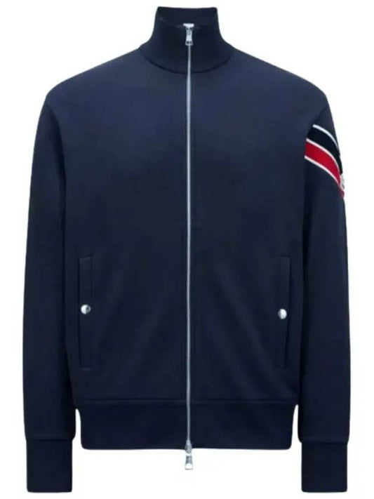 Logo patch three stripe zip up jacket navy men s 8G00001 89A8F 778 - MONCLER - BALAAN 1