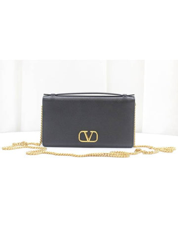 Garavani V logo mini chain cross bag black 2W2P0W42SNP - VALENTINO - BALAAN 1