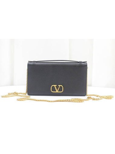 Garavani V logo mini chain cross bag black 2W2P0W42SNP - VALENTINO - BALAAN 1