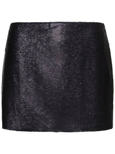 'Kailua' Mini Black Skirt With All-Over Micro Paillettes In Polyester Woman - GAUGE81 - BALAAN 1