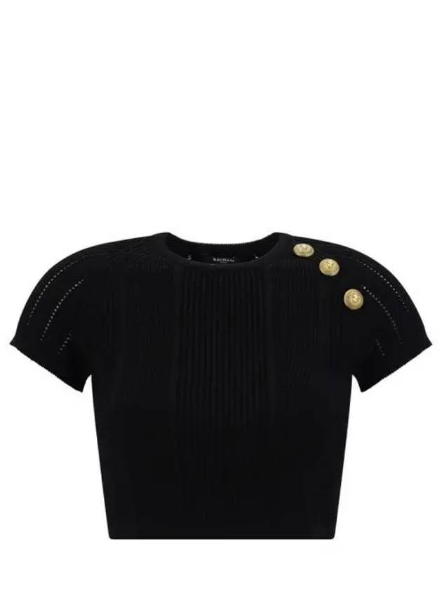 24 3 button fine knit top CF1AI077KF24 0PA - BALMAIN - BALAAN 1