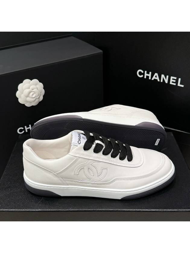 Calfskin Low Top Sneakers White - CHANEL - BALAAN 10