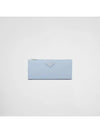 Large Saffiano Leather Long Wallet Light Blue - PRADA - BALAAN 1