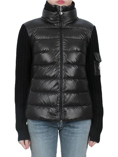 Padded Wool Cardigan Black - MONCLER - BALAAN 2