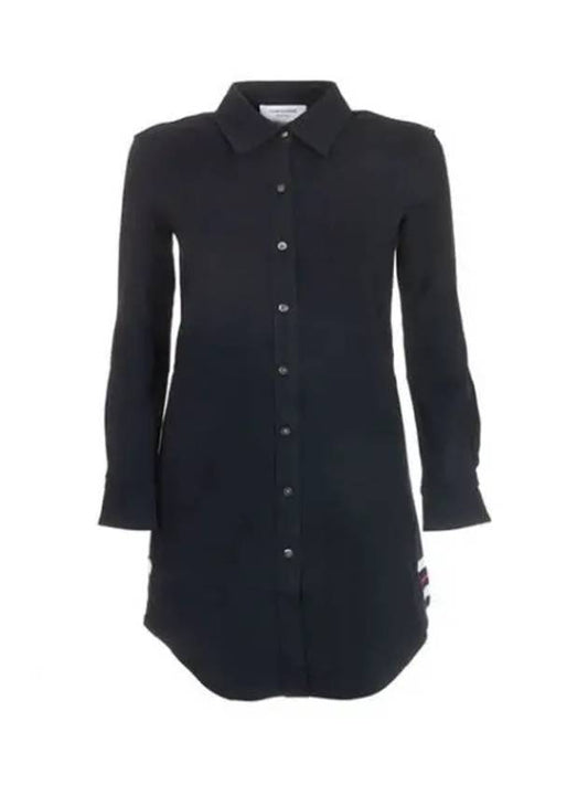 Women's Three Stripe Tab Pocket Shirt Dress Navy - THOM BROWNE - BALAAN 2