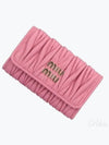 Gold Logo Plaque Matelasse Leather Key Holder Pink - MIU MIU - BALAAN 2