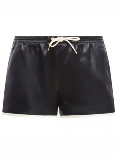 Mini Triomphe Satin Shorts Black - CELINE - BALAAN 1