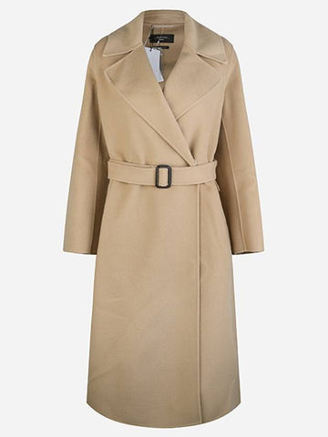 2425016041600 065 Manu Belted Wool Coat Beige - MAX MARA - BALAAN 1