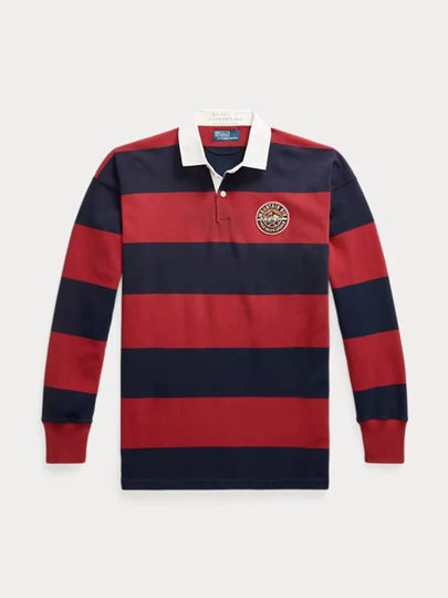 Classic Fit Striped Jersey Polo Shirt Red Navy - POLO RALPH LAUREN - BALAAN 2