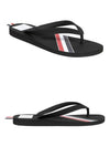 Signature Stripe Rubber Flip Flops Black - THOM BROWNE - BALAAN 5