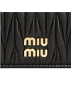 Matelasse Nappa Leather Card Wallet Black - MIU MIU - BALAAN 7