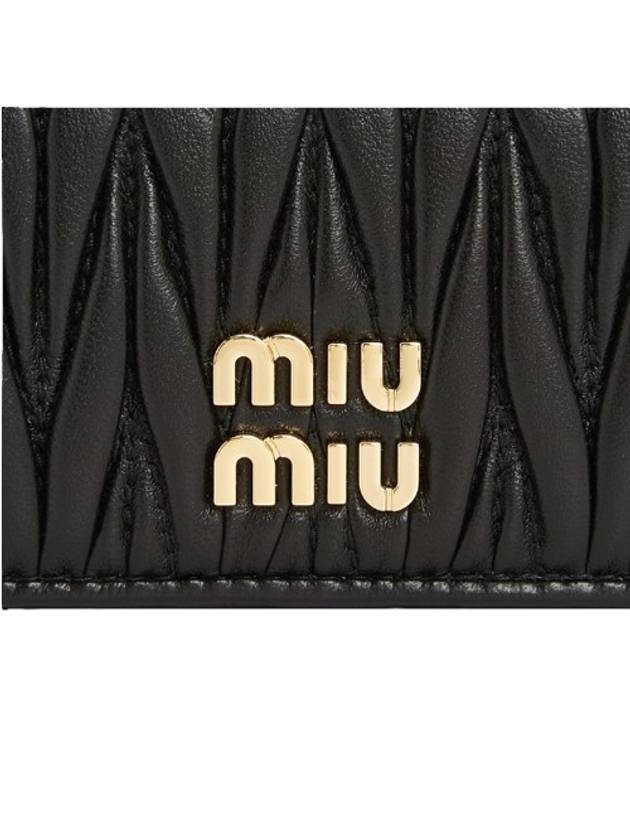 Matelasse Nappa Leather Card Wallet Black - MIU MIU - BALAAN 7