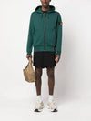 Wappen Patch Cotton Hooded Zip Up Dark Green - STONE ISLAND - BALAAN 3